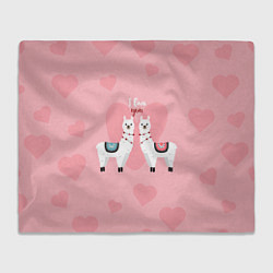 Плед флисовый Lama I Love You, цвет: 3D-велсофт