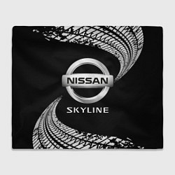 Плед флисовый NISSAN SKYLINE Следы, цвет: 3D-велсофт