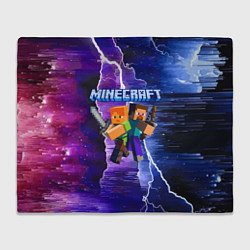 Плед флисовый Minecraft Neon, цвет: 3D-велсофт