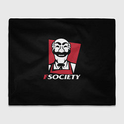 Плед флисовый FSOCIETY HACKING, цвет: 3D-велсофт