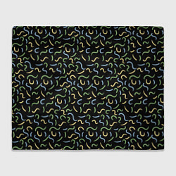 Плед флисовый Радужные полоски На черном Фоне, цвет: 3D-велсофт