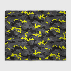 Плед флисовый Камуфляж Серо-Чёрный, цвет: 3D-велсофт
