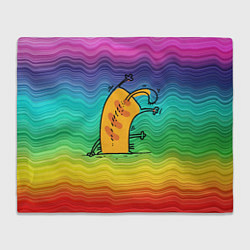 Плед флисовый Кот вверх тормашками, цвет: 3D-велсофт