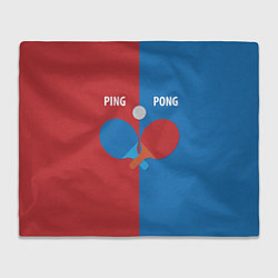Плед флисовый PING PONG теннис, цвет: 3D-велсофт