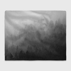 Плед флисовый Темный лес - туман, цвет: 3D-велсофт