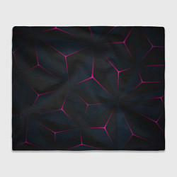 Плед флисовый Неоновые углы На черном Фоне, цвет: 3D-велсофт