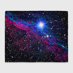 Плед флисовый Открытый космос Star Neon, цвет: 3D-велсофт