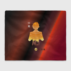 Плед флисовый Zhongli Shadow Genshin Impact, цвет: 3D-велсофт