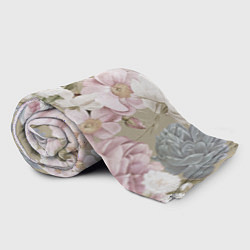 Плед флисовый Цветы Английский Садовый Узор, цвет: 3D-велсофт — фото 2
