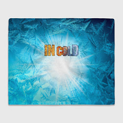 Плед флисовый IN COLD horizontal logo with blue ice, цвет: 3D-велсофт