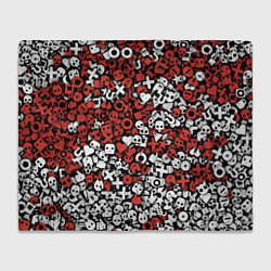 Плед флисовый Красно-белые знаки LDR, цвет: 3D-велсофт