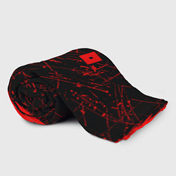 Плед флисовый ROBLOX красный логотип, цвет: 3D-велсофт — фото 2