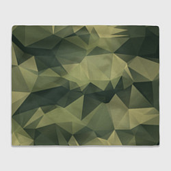 Плед флисовый 3д полигоны - камуфляж, цвет: 3D-велсофт