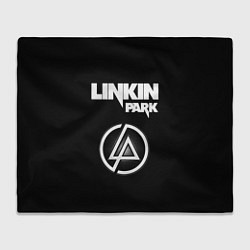 Плед флисовый Linkin Park логотип и надпись, цвет: 3D-велсофт