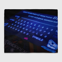 Плед флисовый Неоновая клавиатура - Синий, цвет: 3D-велсофт