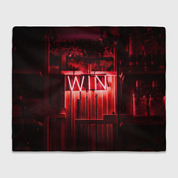 Плед флисовый Неоновая надпись и бар - Красный, цвет: 3D-велсофт