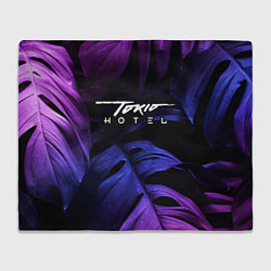 Плед флисовый Tokio Hotel Neon Monstera, цвет: 3D-велсофт