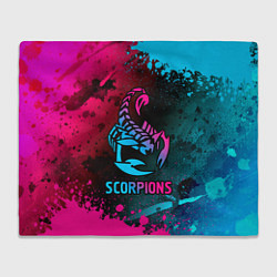 Плед флисовый Scorpions Neon Gradient, цвет: 3D-велсофт