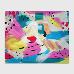 Плед флисовый Всплески красок Лето, цвет: 3D-велсофт