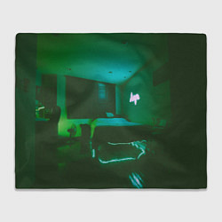 Плед флисовый Неоновая спальня - Зелёный, цвет: 3D-велсофт