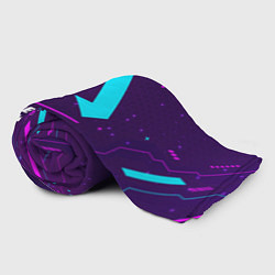 Плед флисовый Символ Apex Legends в неоновых цветах на темном фо, цвет: 3D-велсофт — фото 2