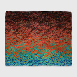 Плед флисовый Turquoise brown abstract marble pattern, цвет: 3D-велсофт