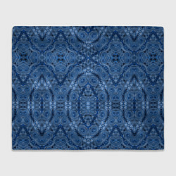 Плед флисовый Gray blue ethnic arabic ornament, цвет: 3D-велсофт