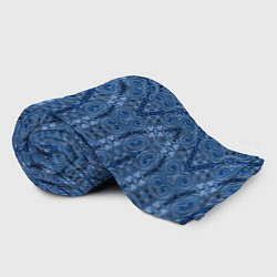 Плед флисовый Gray blue ethnic arabic ornament, цвет: 3D-велсофт — фото 2