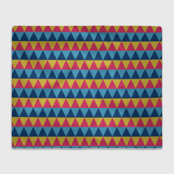 Плед флисовый Калейдоскоп - цветные треугольники, цвет: 3D-велсофт