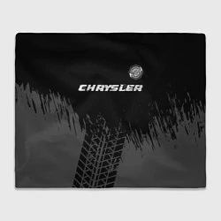 Плед флисовый Chrysler Speed на темном фоне со следами шин, цвет: 3D-велсофт