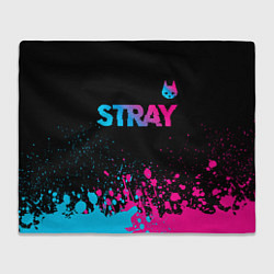 Плед флисовый Stray - neon gradient logo, цвет: 3D-велсофт