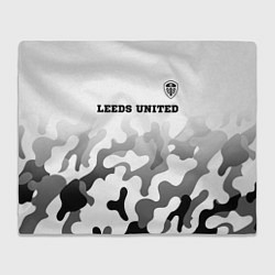Плед флисовый Leeds United sport на светлом фоне: символ сверху, цвет: 3D-велсофт