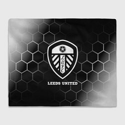 Плед флисовый Leeds United sport на темном фоне, цвет: 3D-велсофт