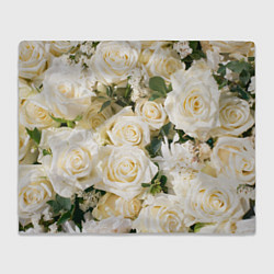 Плед флисовый Белые Розы, беззащитны шипы, цвет: 3D-велсофт