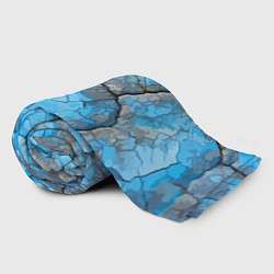 Плед флисовый Растрескавшаяся поверхность голубого цвета, цвет: 3D-велсофт — фото 2