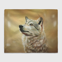 Плед флисовый Спокойный волк, цвет: 3D-велсофт