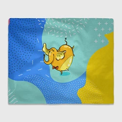 Плед флисовый Желтая слониха - балерина, цвет: 3D-велсофт