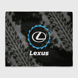 Плед флисовый Lexus в стиле Top Gear со следами шин на фоне, цвет: 3D-велсофт