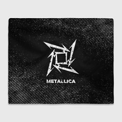 Плед флисовый Metallica с потертостями на темном фоне, цвет: 3D-велсофт