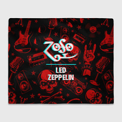 Плед флисовый Led Zeppelin rock glitch, цвет: 3D-велсофт