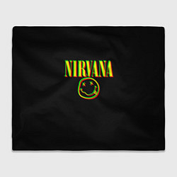 Плед флисовый Nirvana logo glitch, цвет: 3D-велсофт