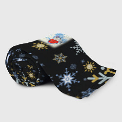 Плед флисовый Новый год мальчик с санками, цвет: 3D-велсофт — фото 2