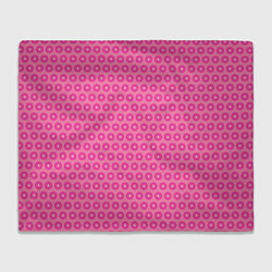 Плед флисовый Розовые цветочки - паттерн из ромашек, цвет: 3D-велсофт