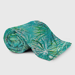 Плед флисовый Тропические листья на зеленом фоне, цвет: 3D-велсофт — фото 2
