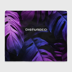 Плед флисовый Disturbed neon monstera, цвет: 3D-велсофт