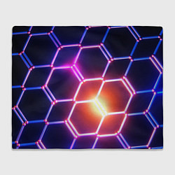 Плед флисовый Магическая неоновая броня, цвет: 3D-велсофт