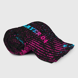 Плед флисовый Bayer 04 - neon gradient: надпись и символ, цвет: 3D-велсофт — фото 2