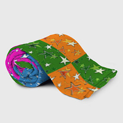 Плед флисовый Яркий разноцветный модный звездный узор, цвет: 3D-велсофт — фото 2