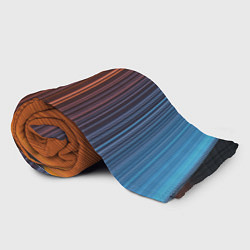 Плед флисовый Абстрактные оранжевые и голубые линии во тьме, цвет: 3D-велсофт — фото 2