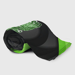Плед флисовый Герб России - спортивный черно-зеленый стиль, цвет: 3D-велсофт — фото 2